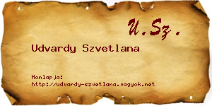 Udvardy Szvetlana névjegykártya